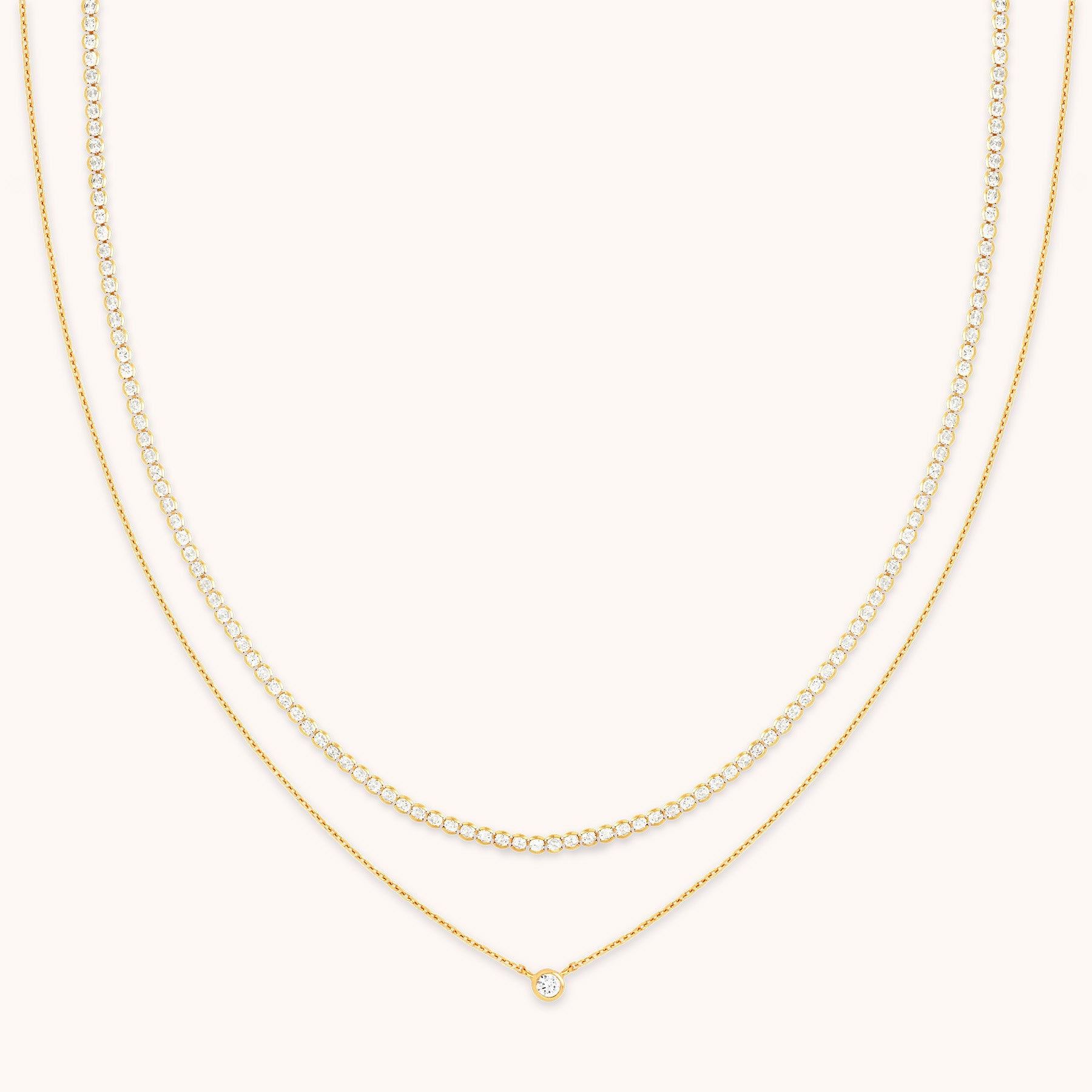 Gleam Tennis Necklace Gift Set in Gold