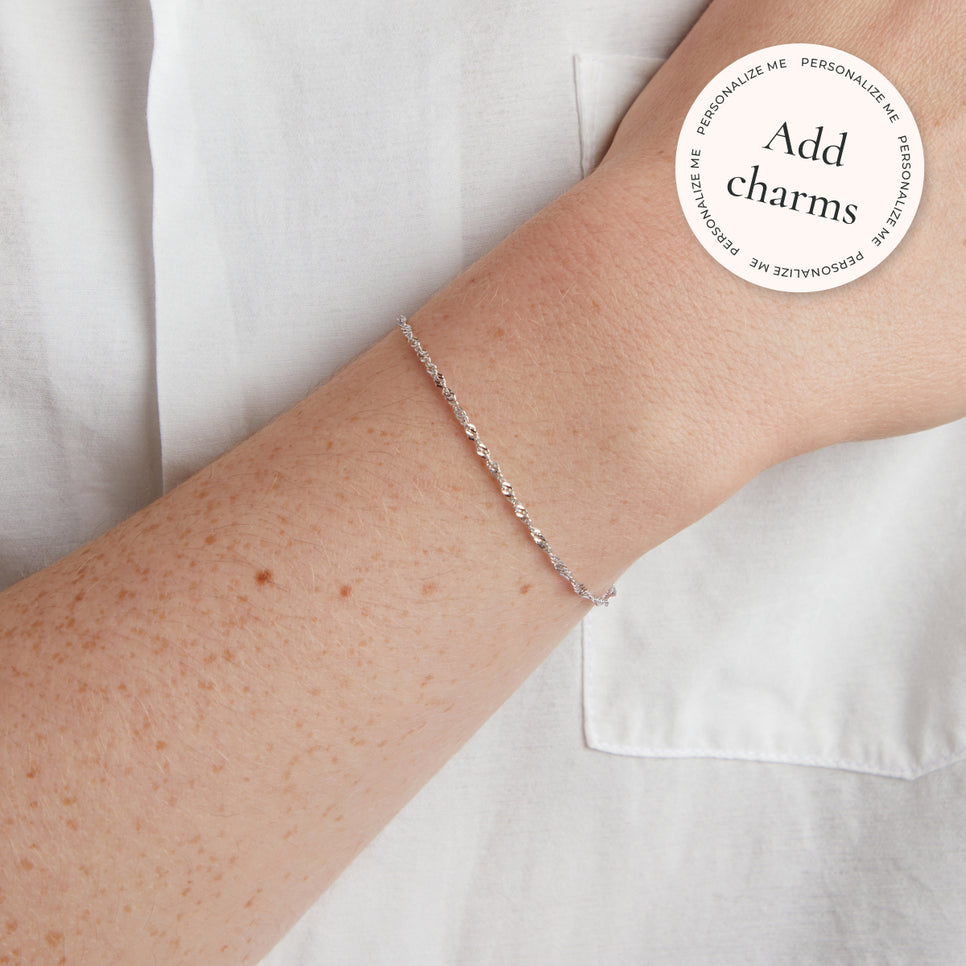 Bold Astrid Chain Bracelet in Solid White Gold