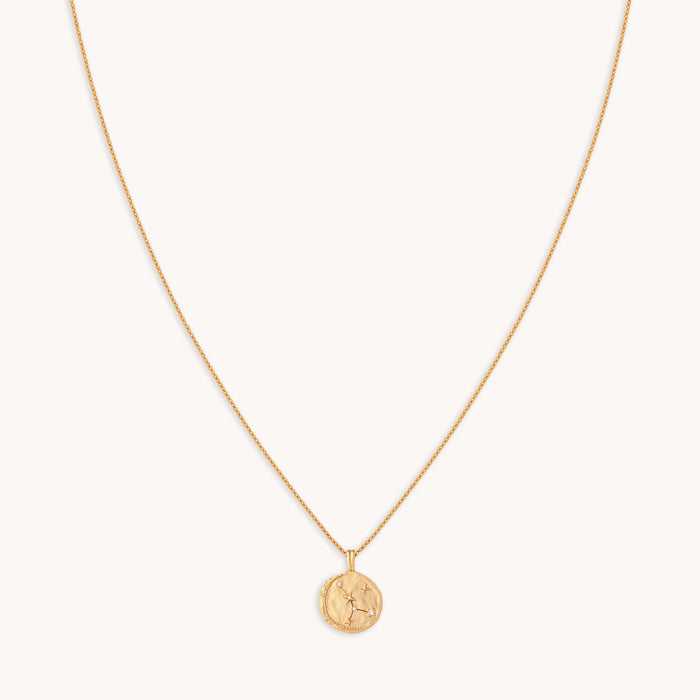 Cancer Zodiac Pendant Necklace in Gold