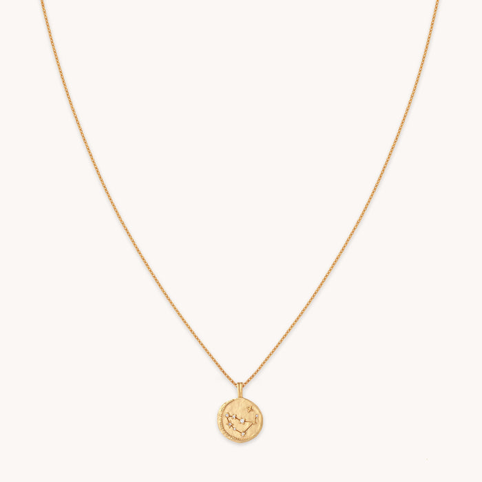 Capricorn Zodiac Pendant Necklace in Gold