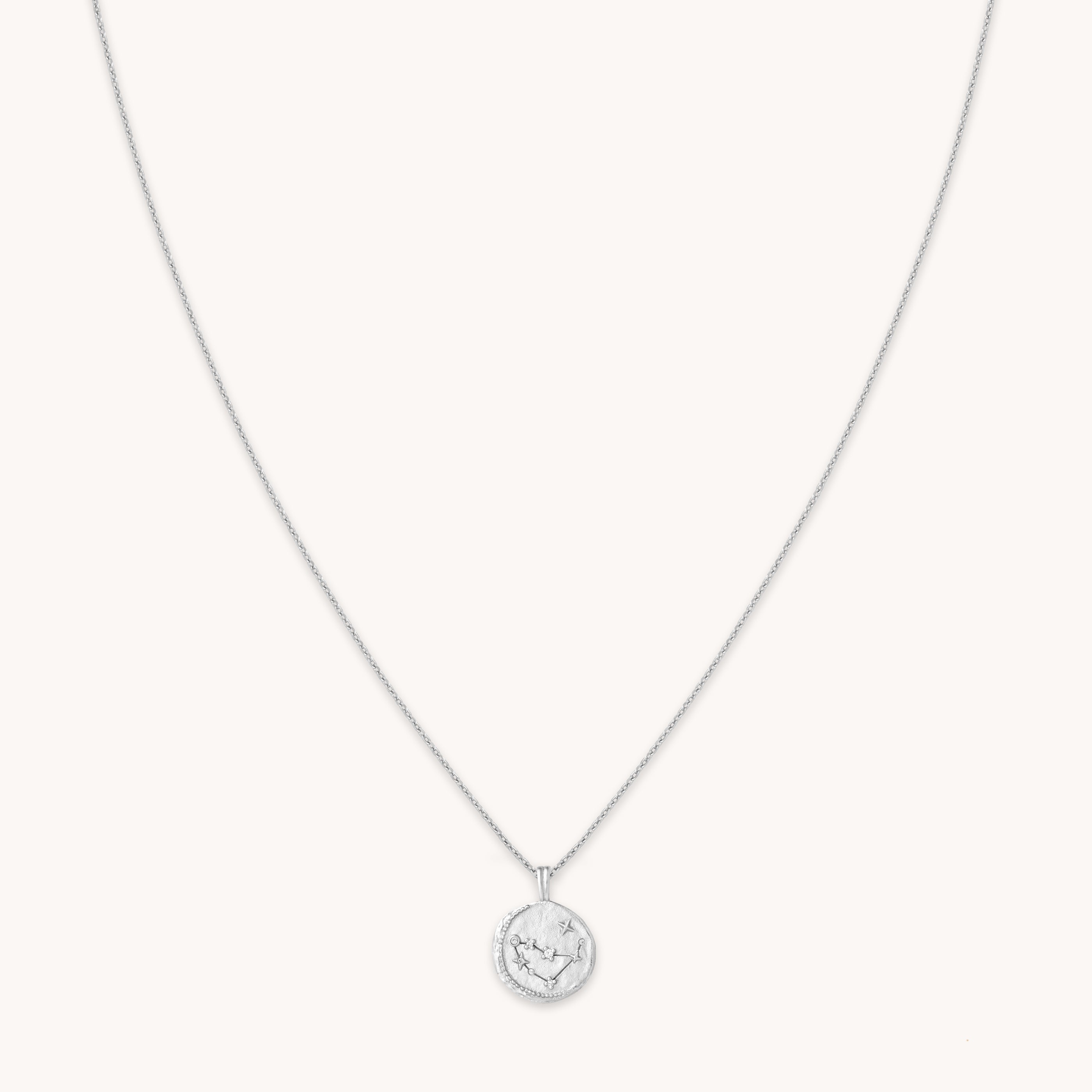 Capricorn Zodiac Pendant Necklace in Silver