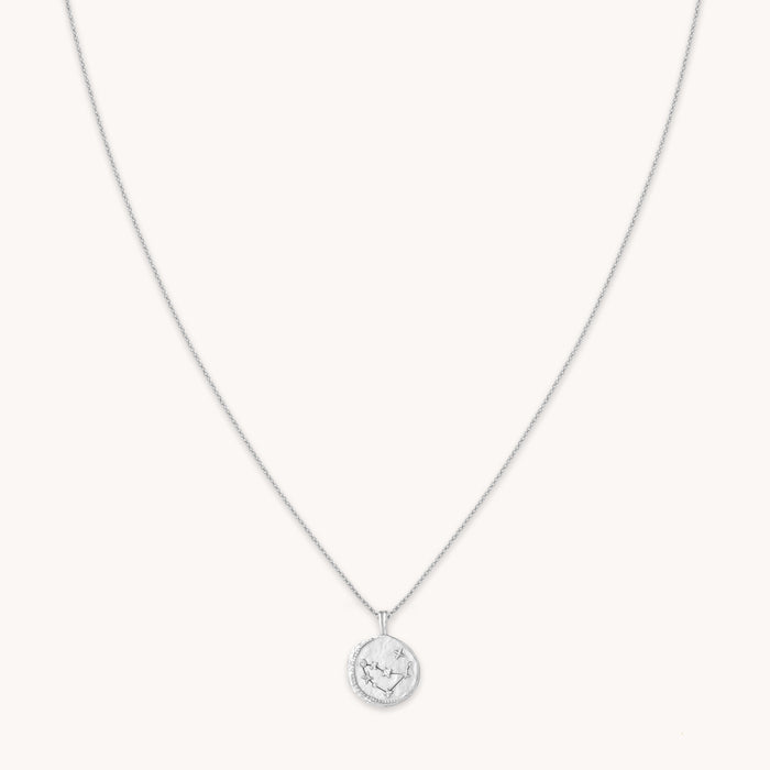 Capricorn Zodiac Pendant Necklace in Silver