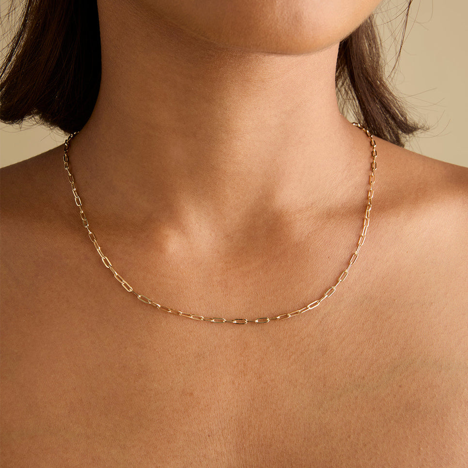 Charm Compatible Necklaces & Bracelets - Piccadilly Chain Necklace in Solid Gold - Necklaces - Astrid &amp; Miyu