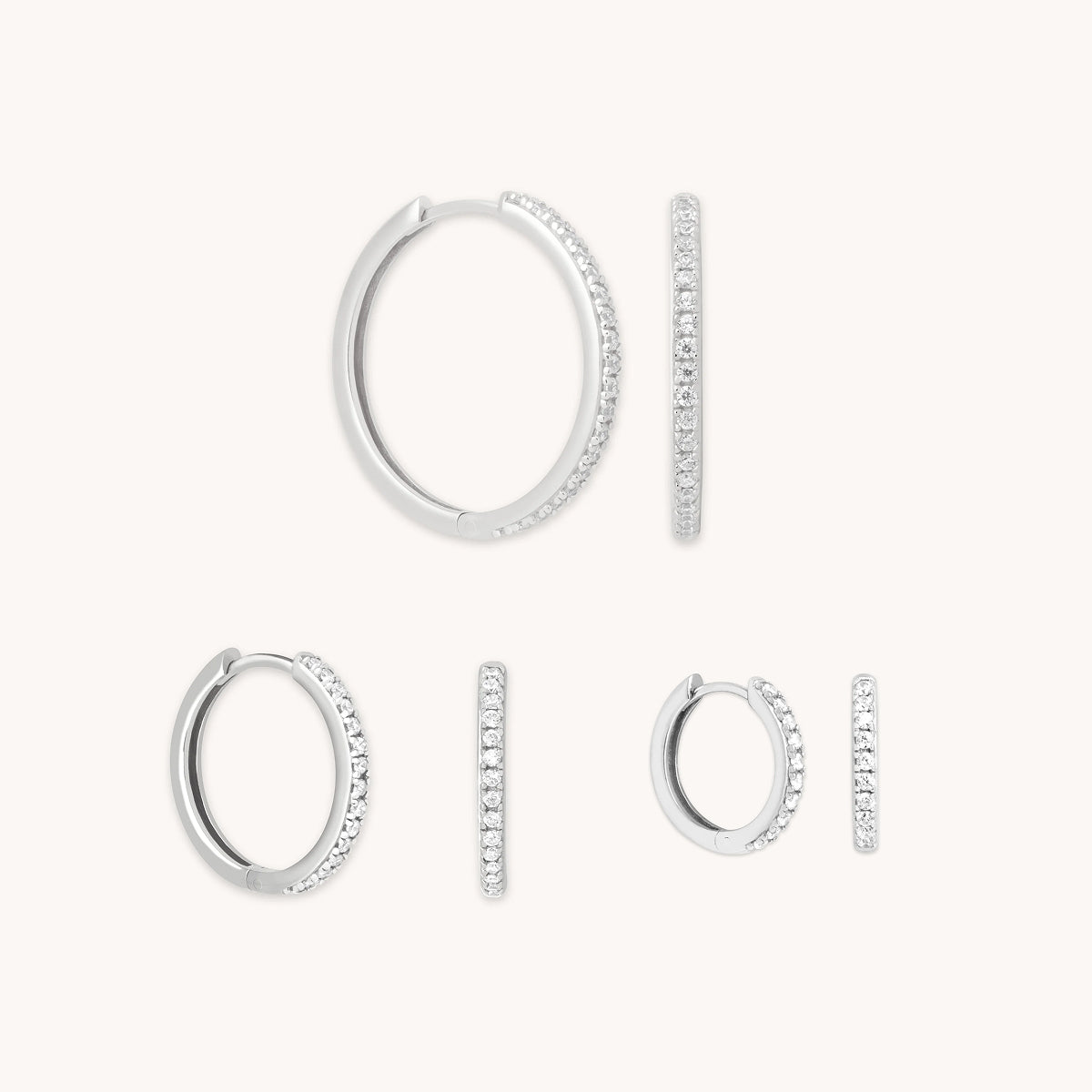 Crystal Hoops Gift Set in Silver