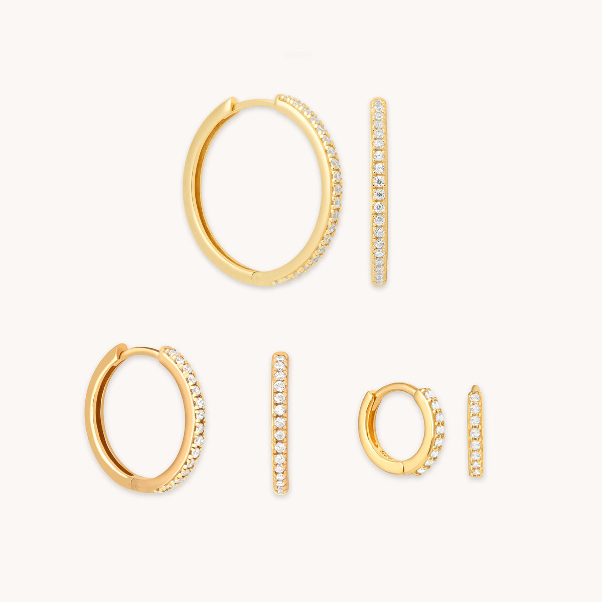 Crystal Hoop to Huggie Gift Set in Gold