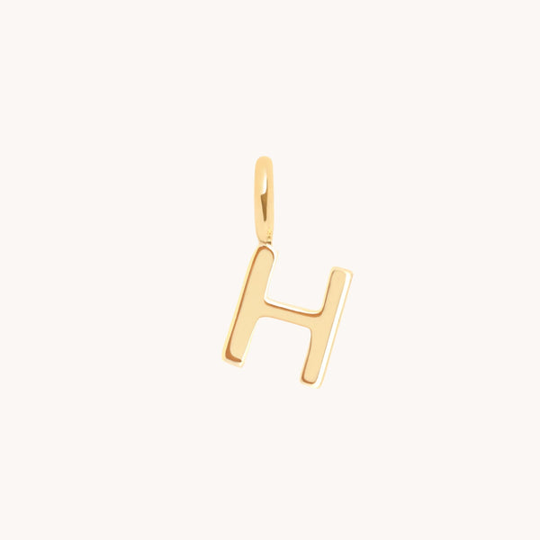 H Initial Charm 9k Gold