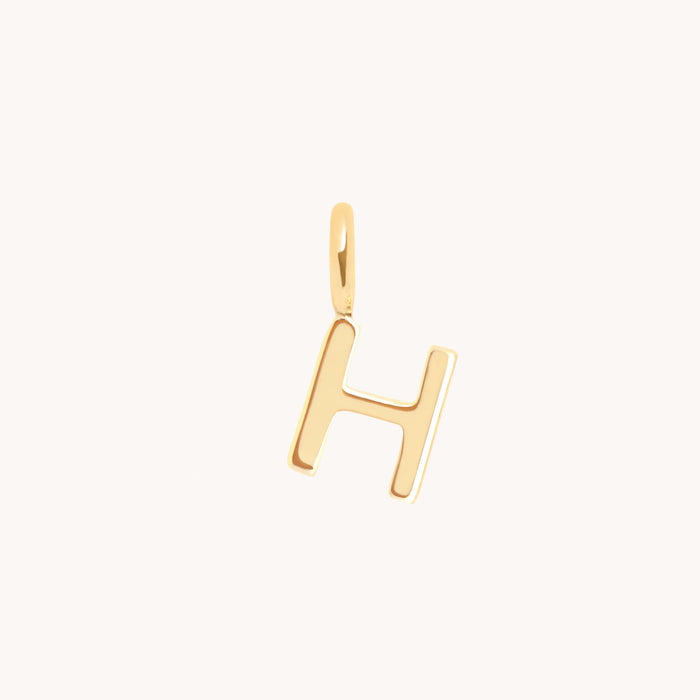 H Initial Charm 9k Gold