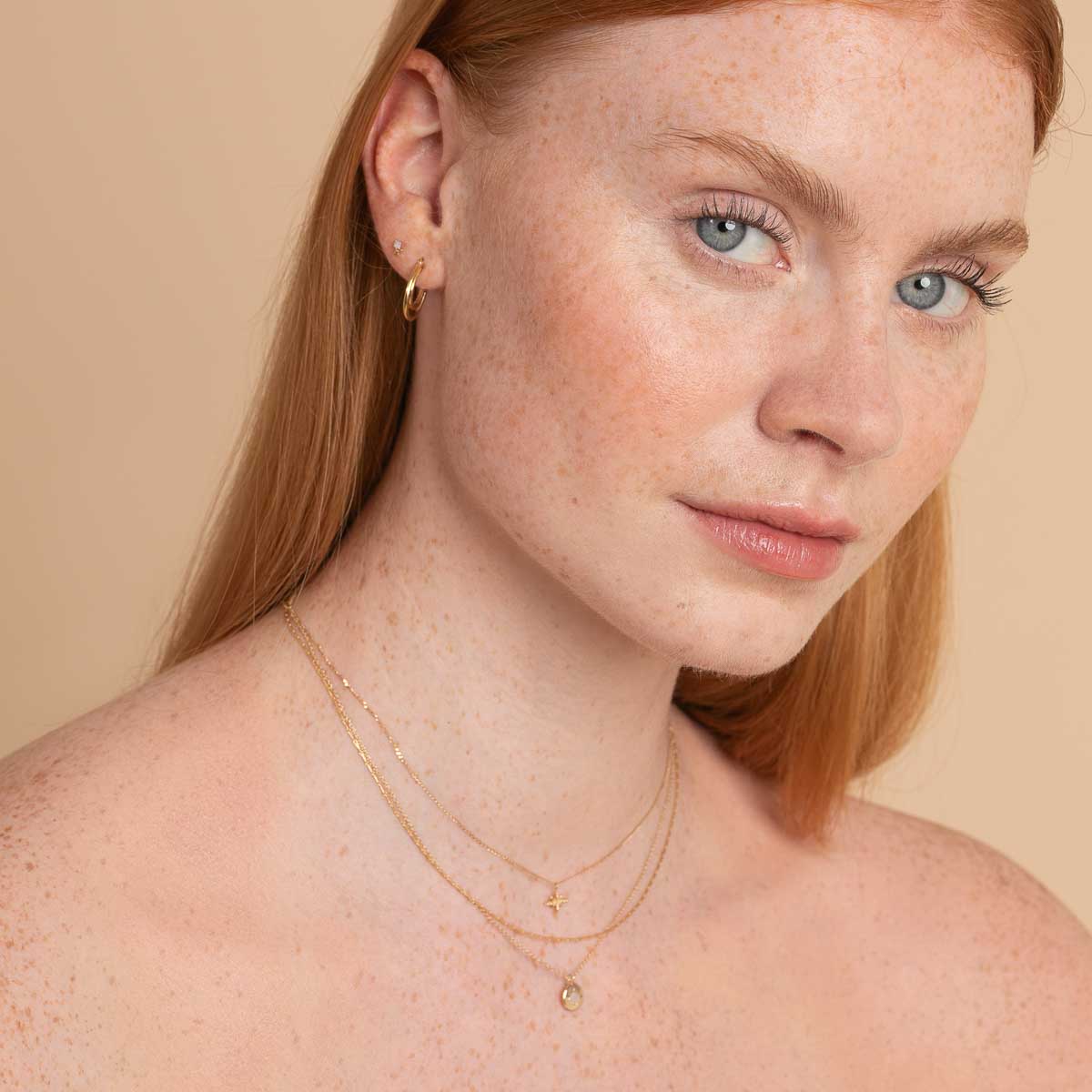 June Moonstone Birthstone Earrings in Solid Gold