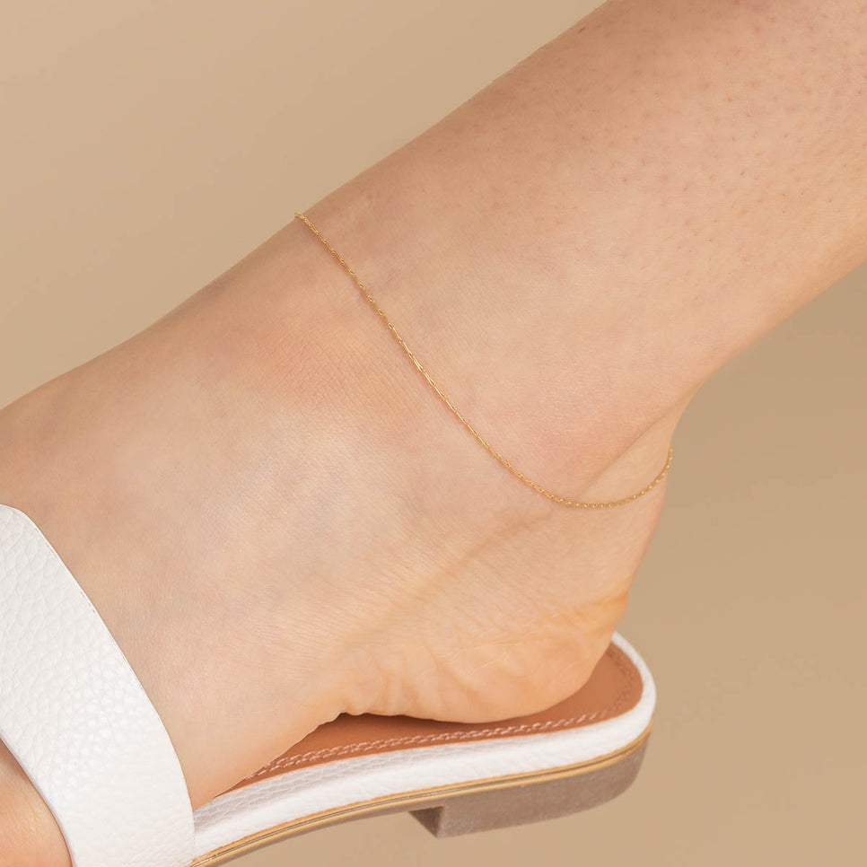 Marylebone Story Chain Anklet in Solid Gold