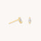 Navette Gem Stud Earrings in Gold