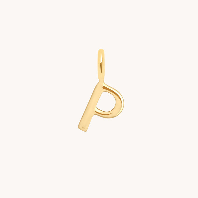 P Initial Charm 9k Gold