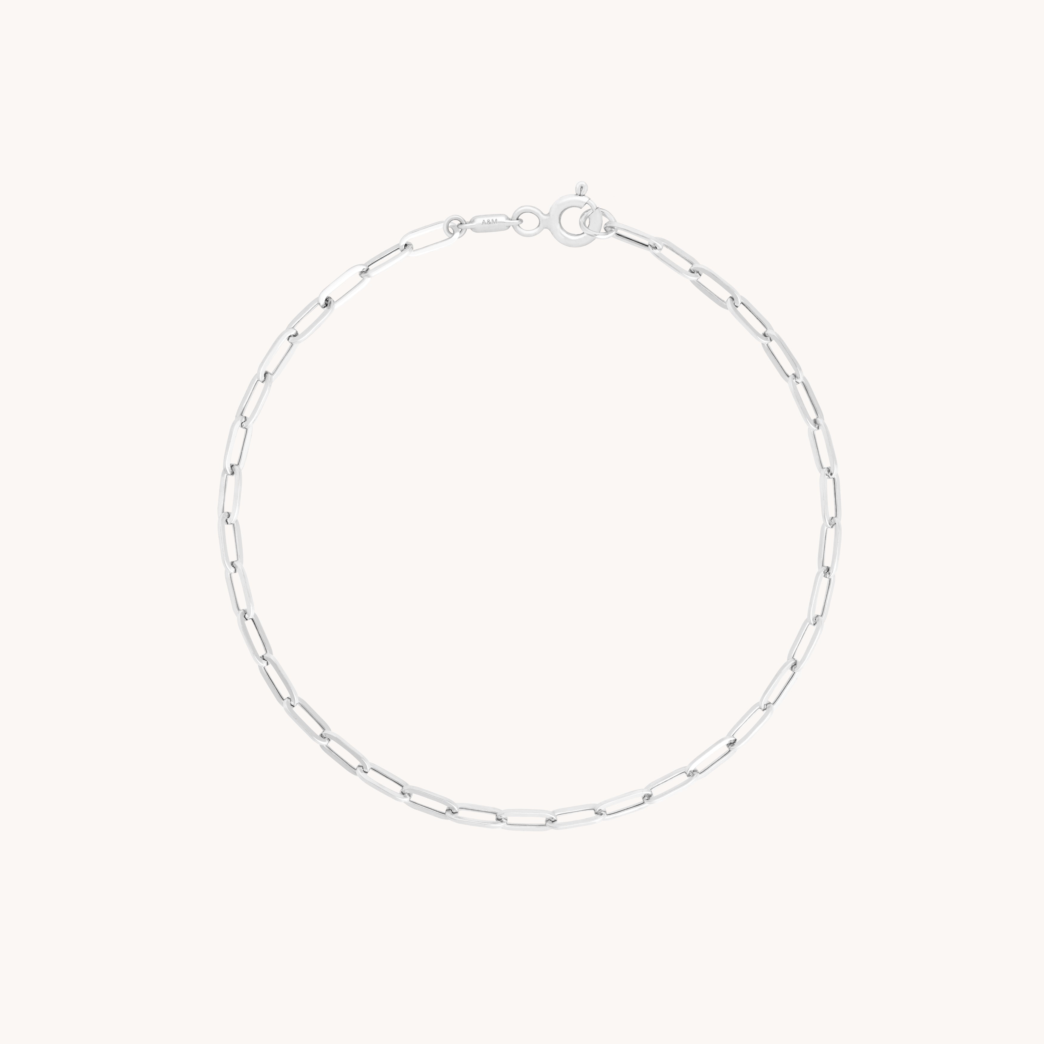 Bracelets - Piccadilly Chain Bracelet in Solid White Gold - Bracelets - Astrid &amp; Miyu