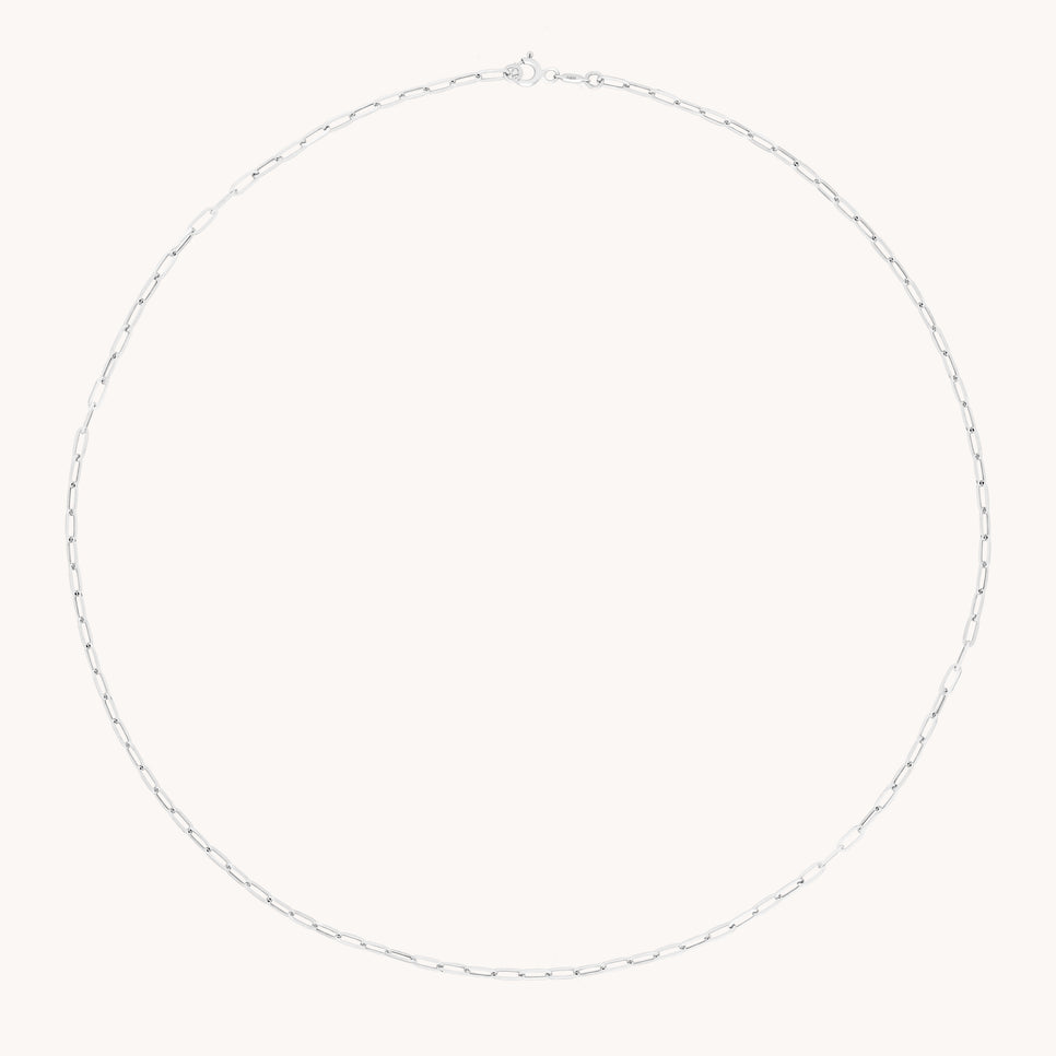 Charm Compatible Necklaces & Bracelets - Piccadilly Chain Necklace in Solid White Gold - Necklaces - Astrid &amp; Miyu