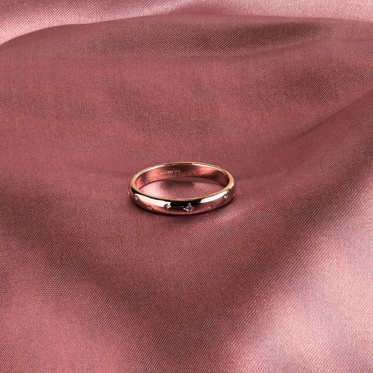 Cosmic Band Milestone Ring in Solid Gold