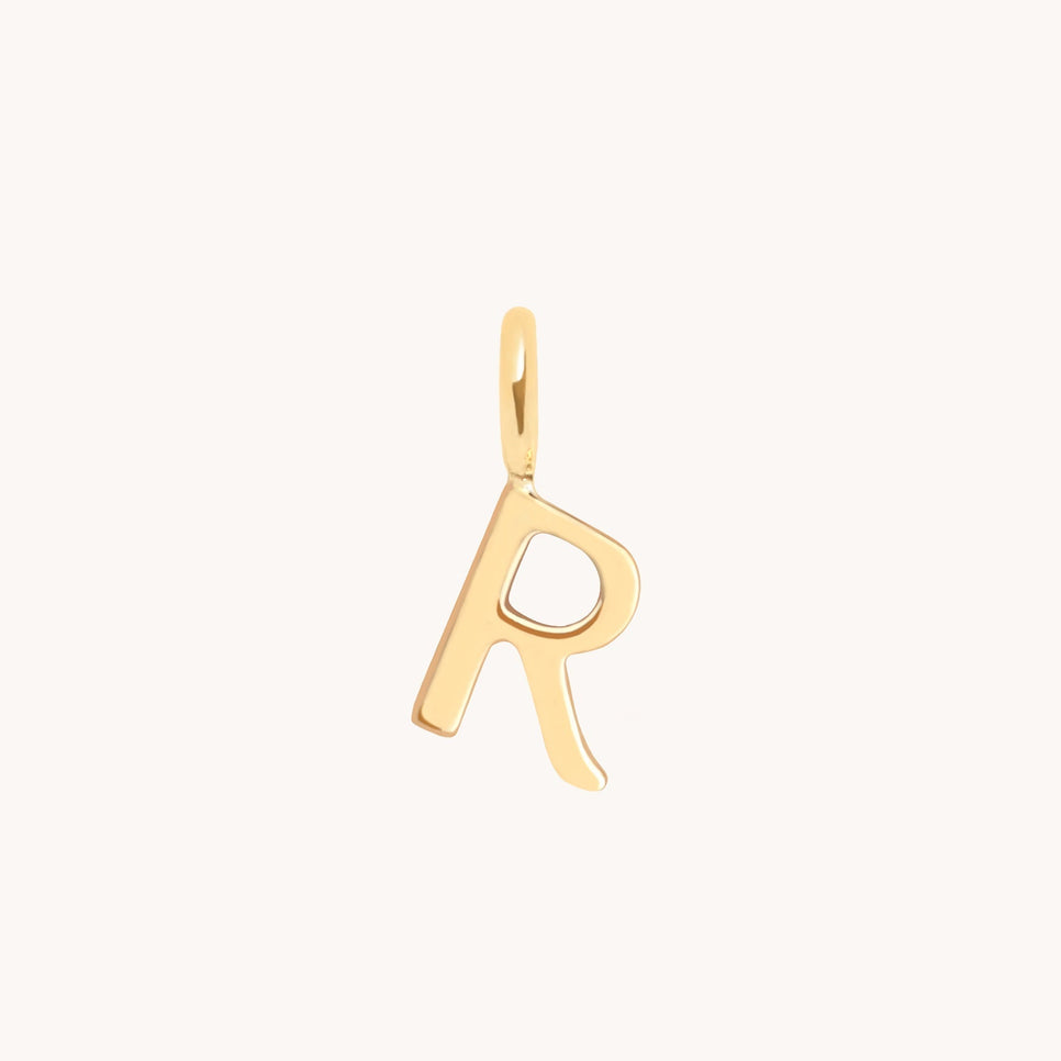 R Initial Charm 9k Gold