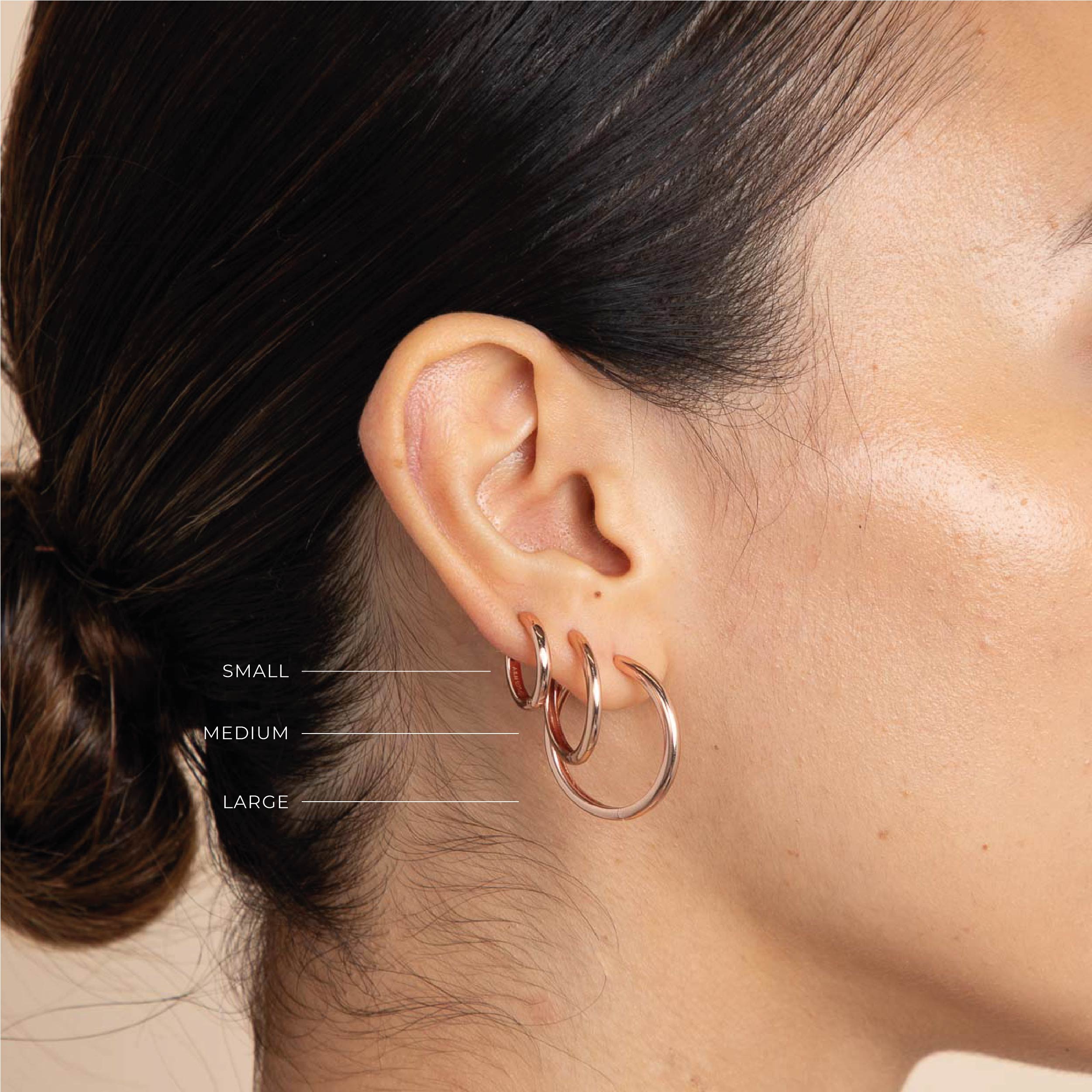 18k Rose Gold Plated Jewellery - Essential Medium Hoops in Rose Gold - Hoop Earrings - Astrid &amp; Miyu