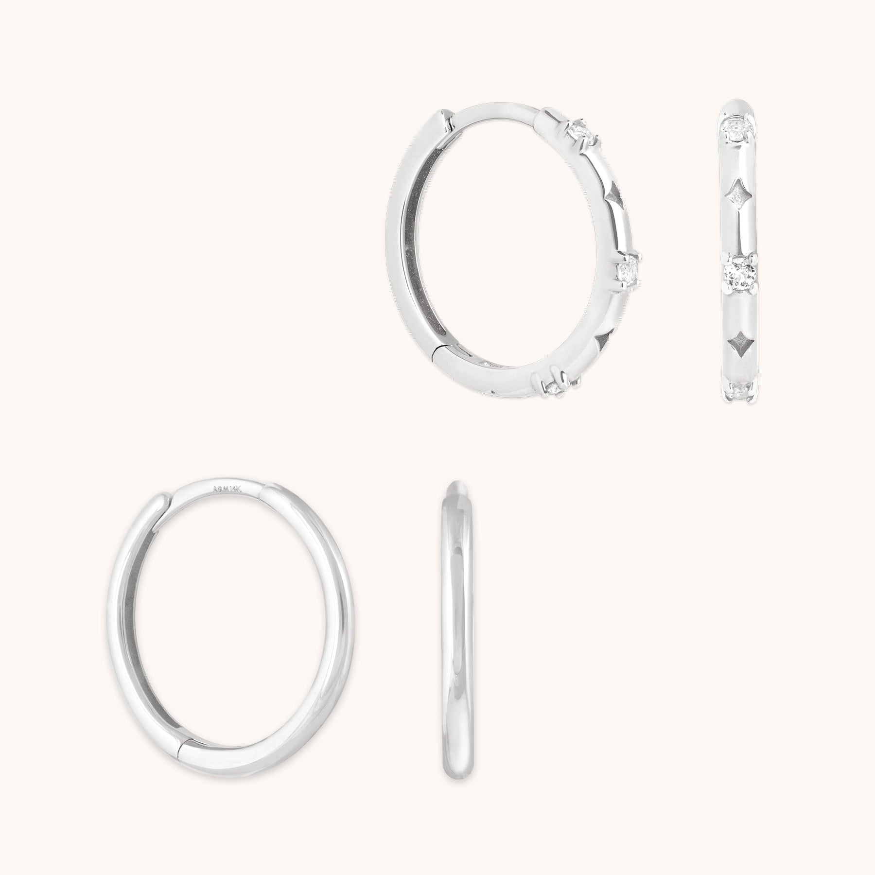 Cosmic Solid White Gold Earring Gift Set | Astrid & Miyu Gifts