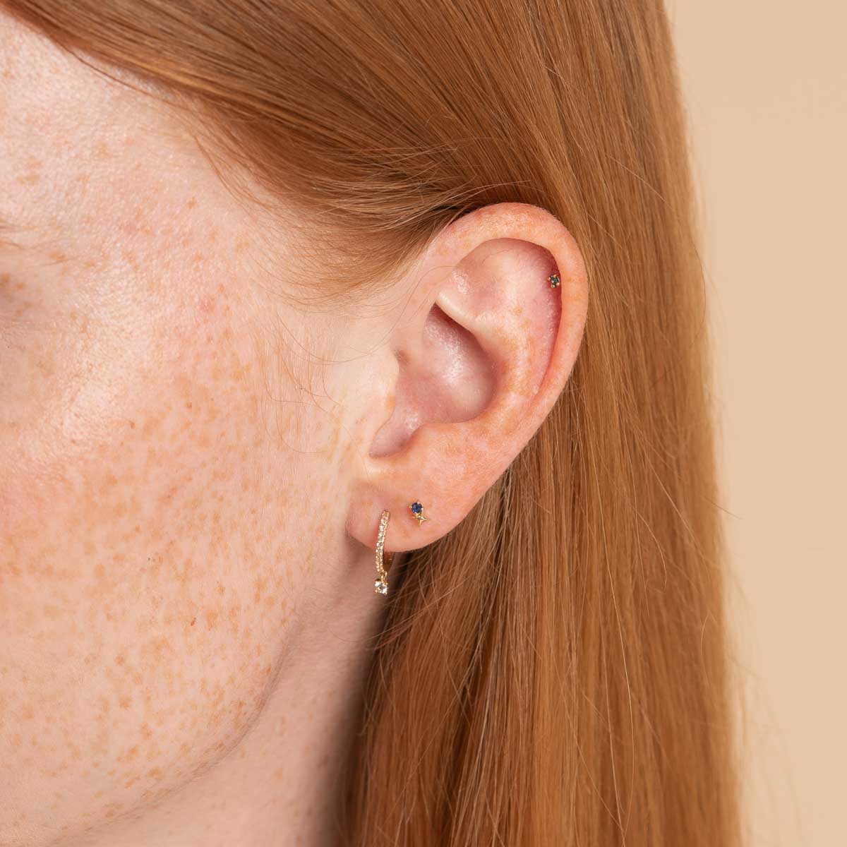 September Birthstone Earrings in Solid Gold