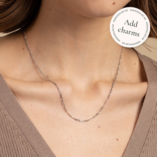 Gold Necklaces - Soho Story Chain Necklace in Solid White Gold - Bespoke - Astrid & Miyu