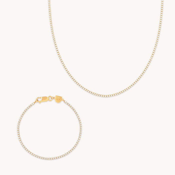 Gleam Tennis Chain Gift Set in Gold