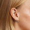 Topaz Cluster Rook Bar in Solid White Gold