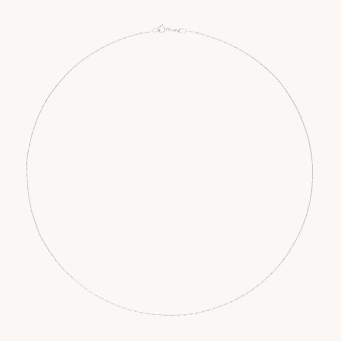 Marylebone Story Chain Necklace in Solid White Gold