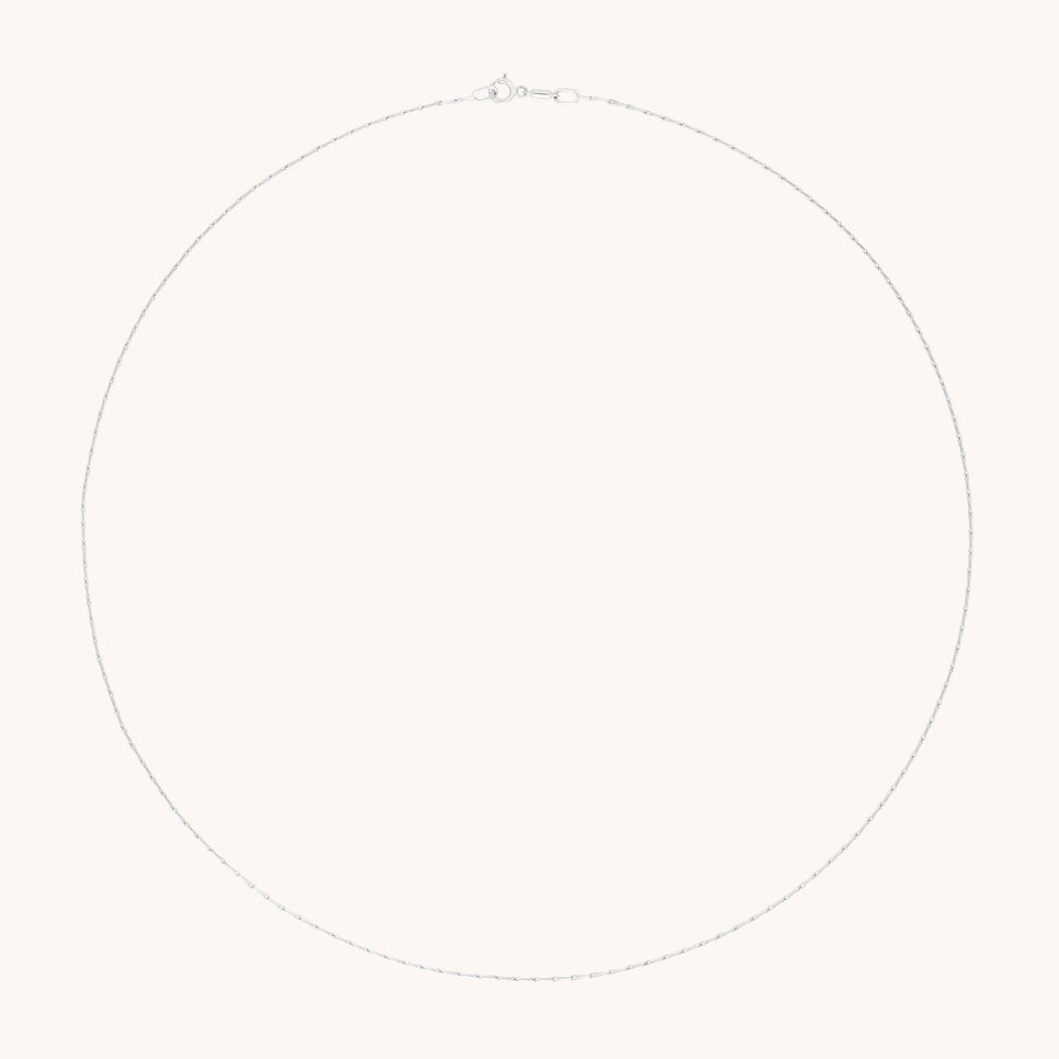 Marylebone Story Chain Necklace in Solid White Gold