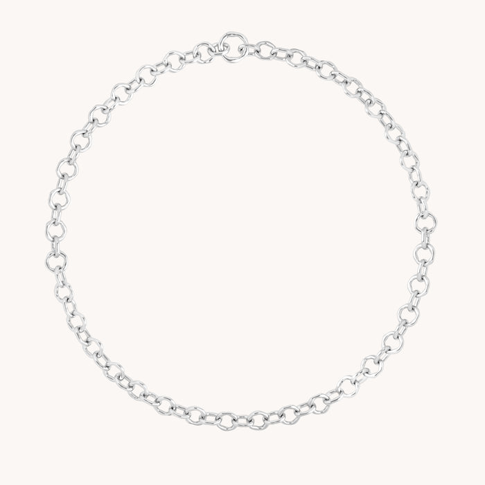 Molten Link Chain Necklace in Silver