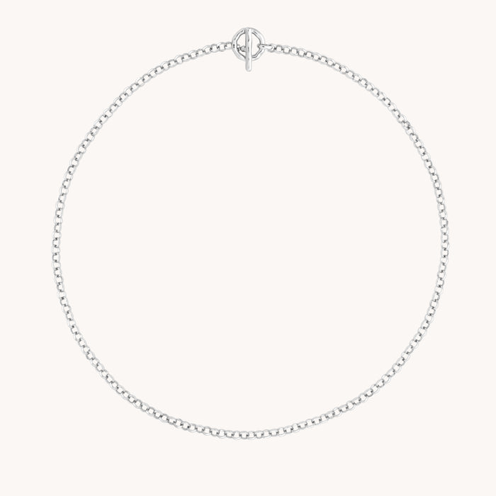 T-Bar Chain Necklace in Silver