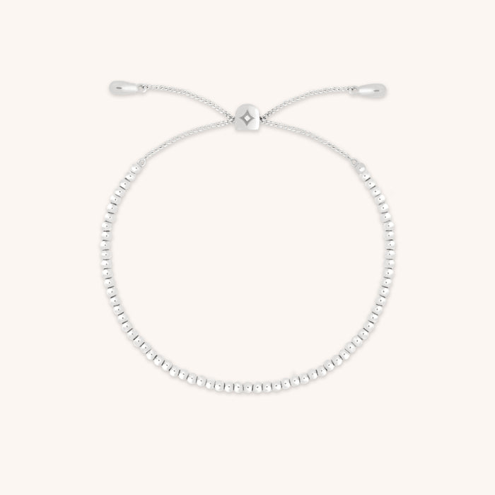 Beaded Bracelet in Solid White Gold