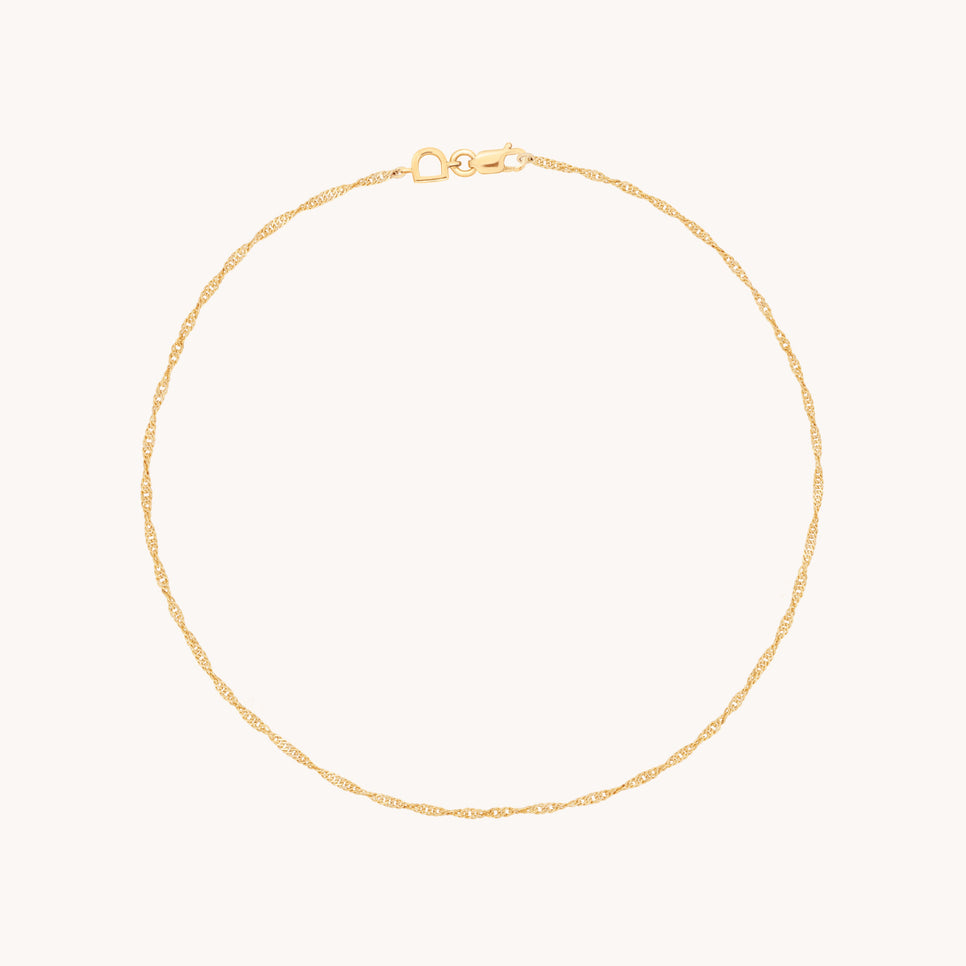 Astrid Chain Anklet in Solid Gold