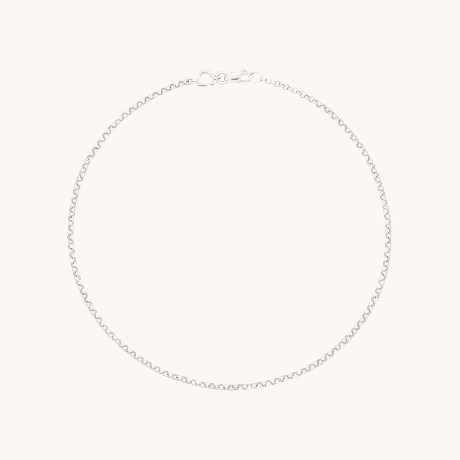 Chelsea Chain Anklet in Solid White Gold