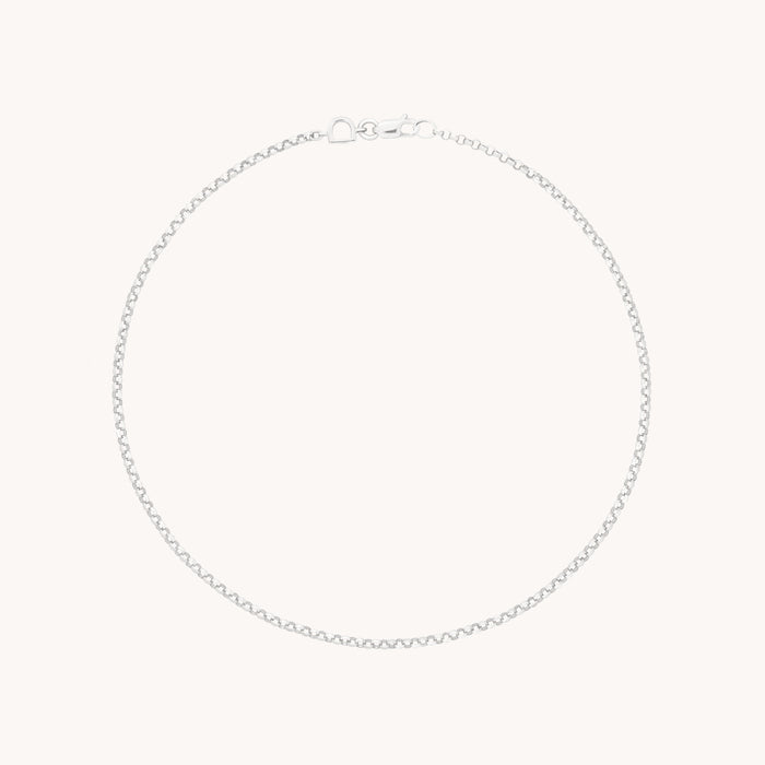 Chelsea Chain Anklet in Solid White Gold