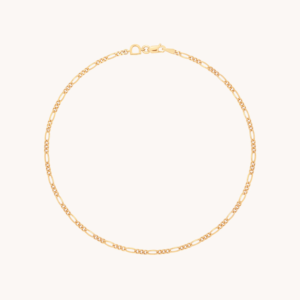 Soho Story Chain Anklet in Solid Gold