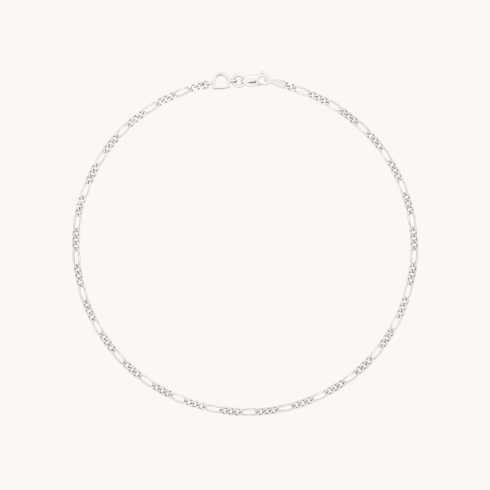 Soho Story Chain Anklet in Solid White Gold