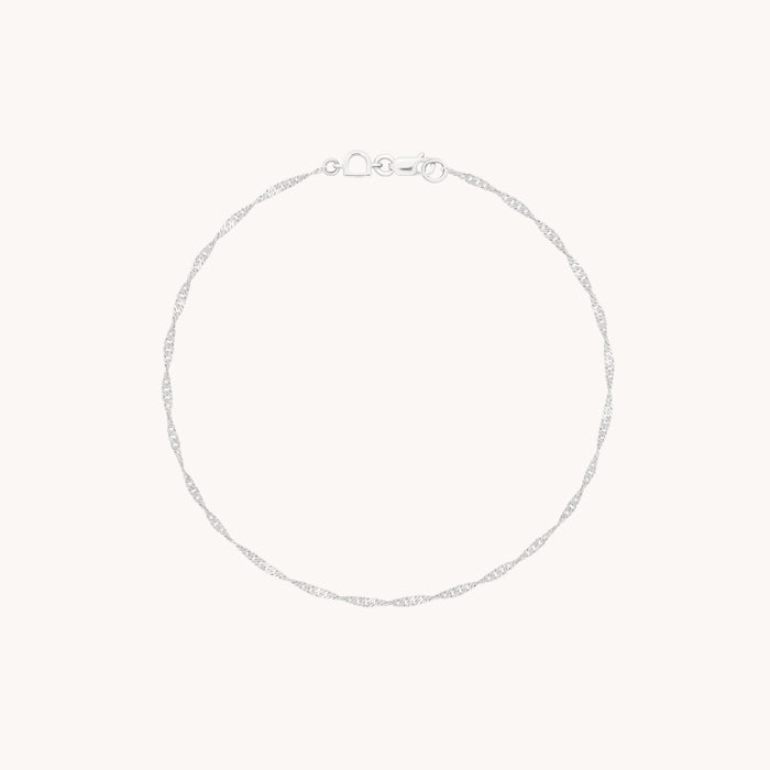 Astrid Story Chain Bracelet in Solid White Gold