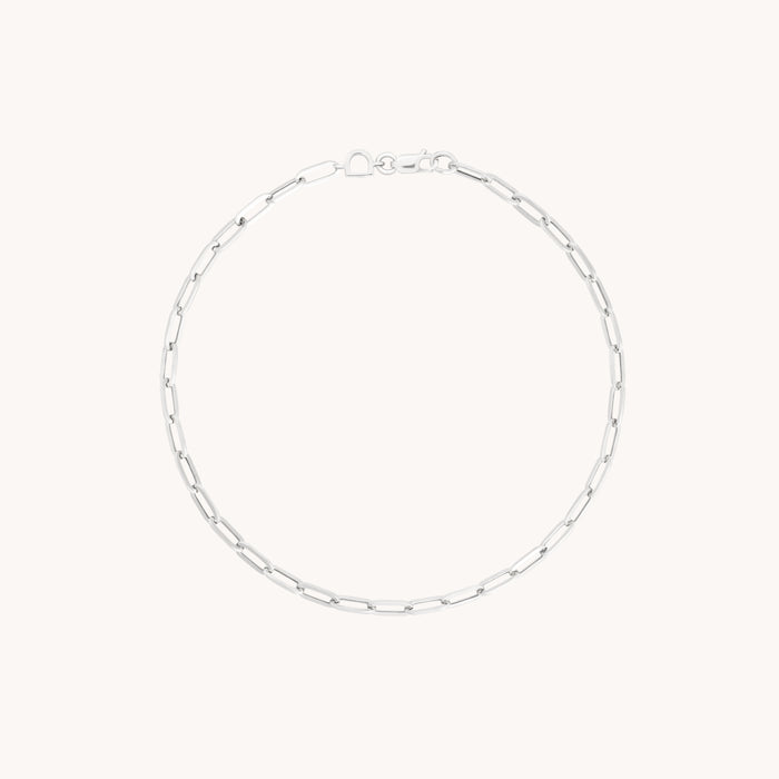 Piccadilly Story Chain Bracelet in Solid White Gold
