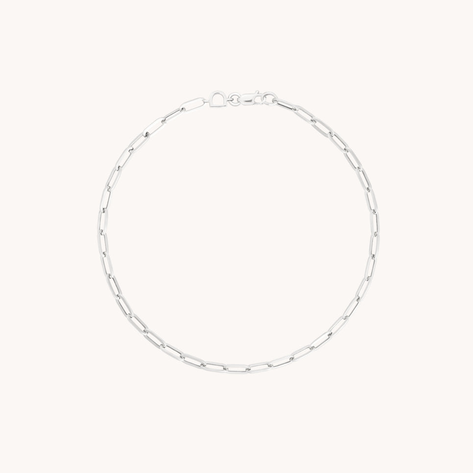 Piccadilly Story Chain Bracelet in Solid White Gold