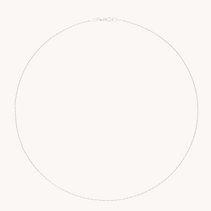 Marylebone Story Chain Necklace in Solid White Gold