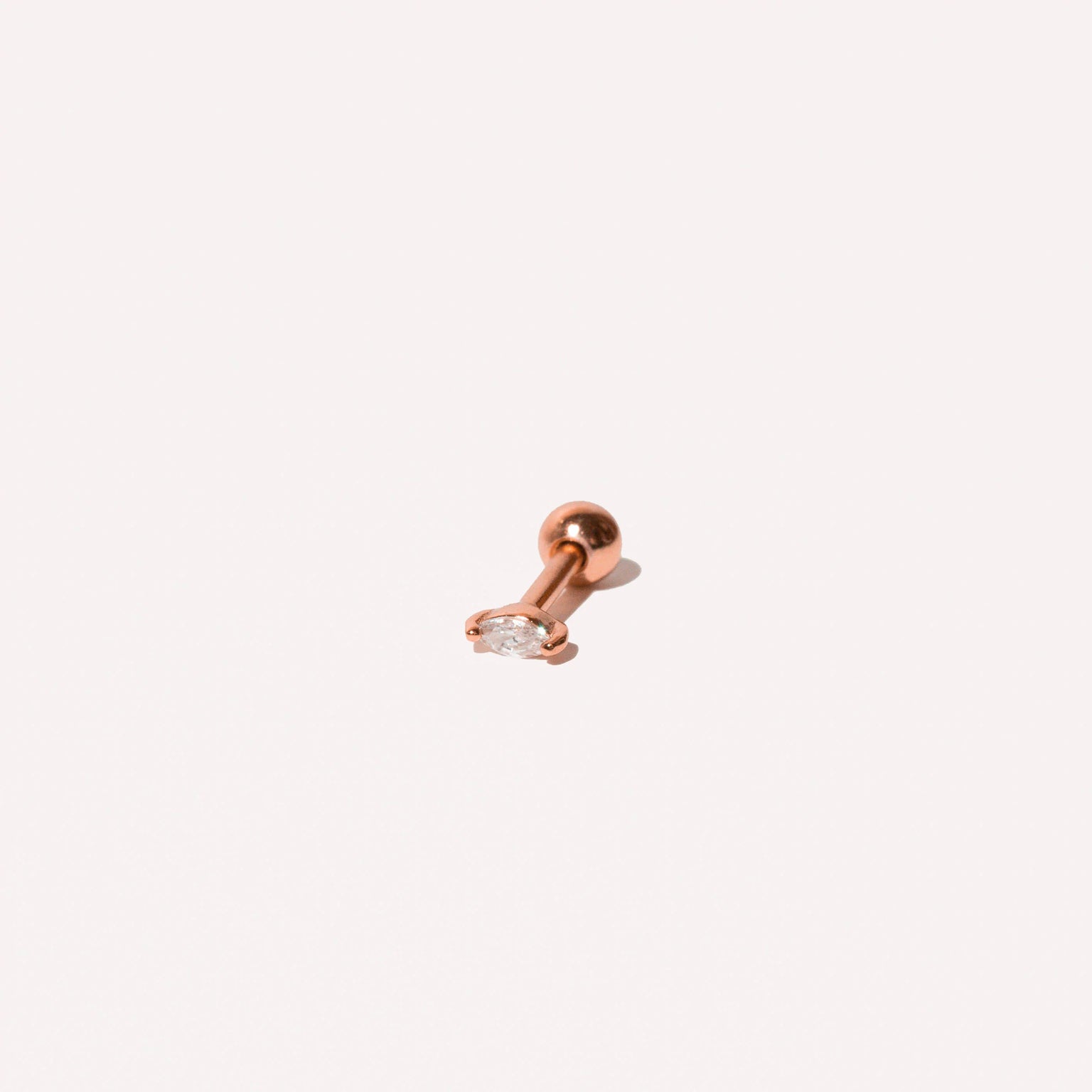 Navette Crystal Barbell in Rose Gold flat lay
