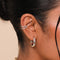 Illusion Double Crystal Ear Cuff in Silver worn