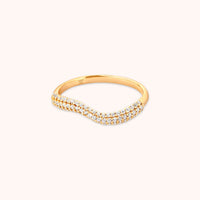 Wave Crystal Ring in Gold