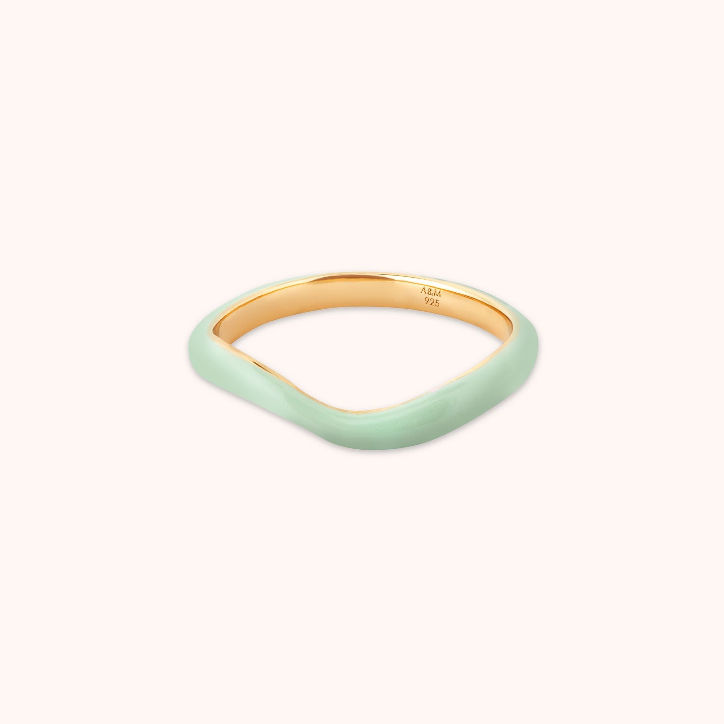 Wave Mint Enamel Ring