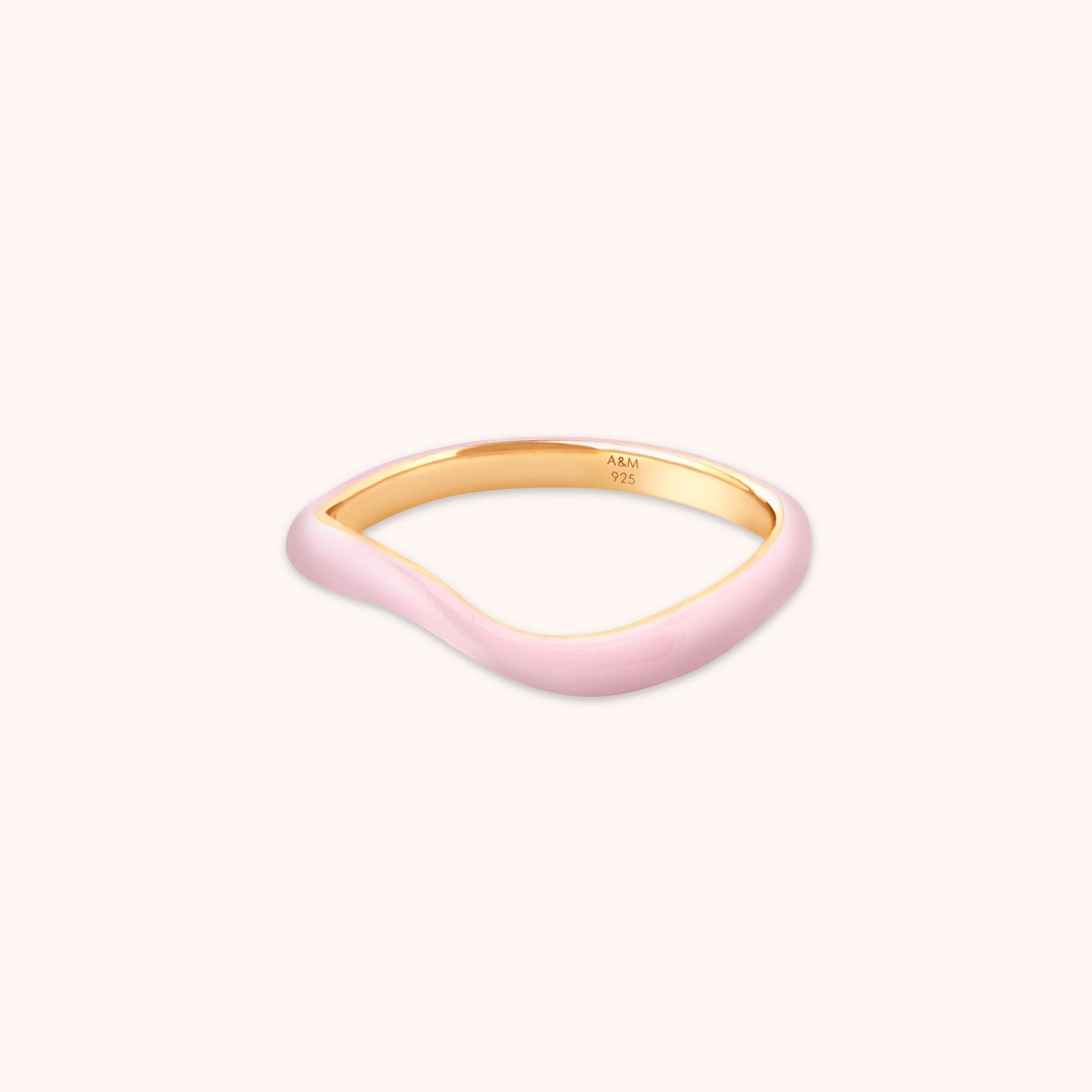 Wave Pink Enamel Ring