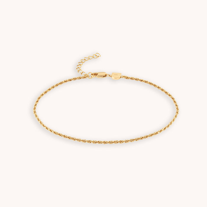 Rope Chain Anklet in Gold