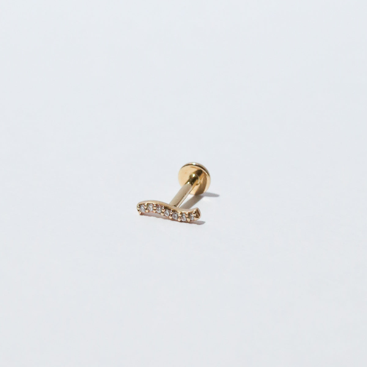 Topaz Wave Piercing Stud 6mm in Solid Gold