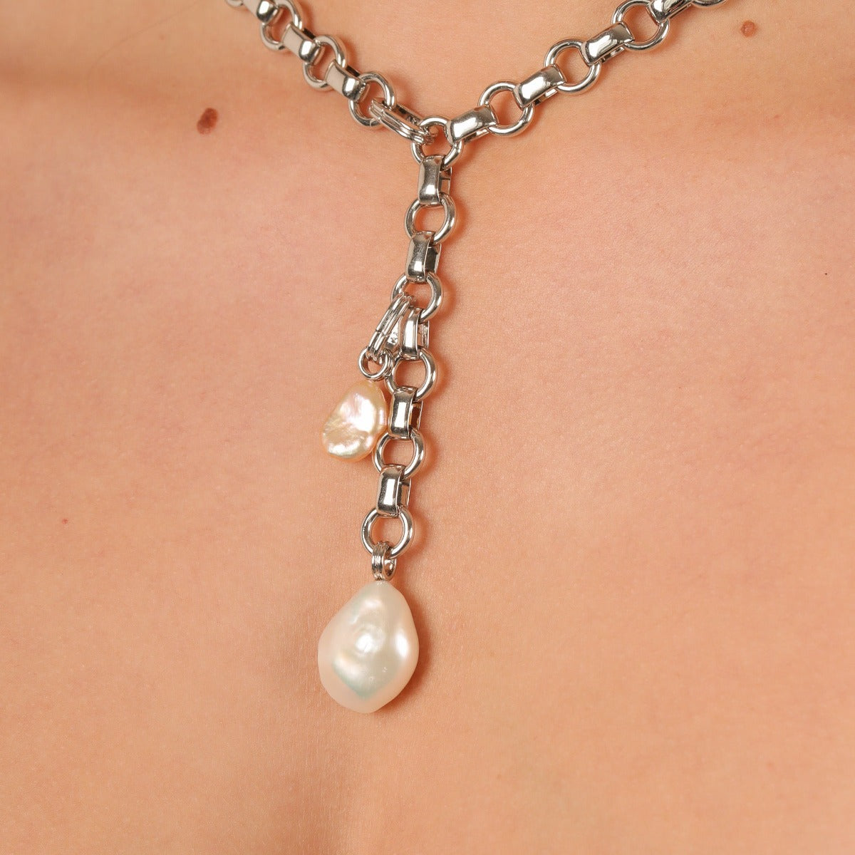 Pearl Pendant Charm in Silver