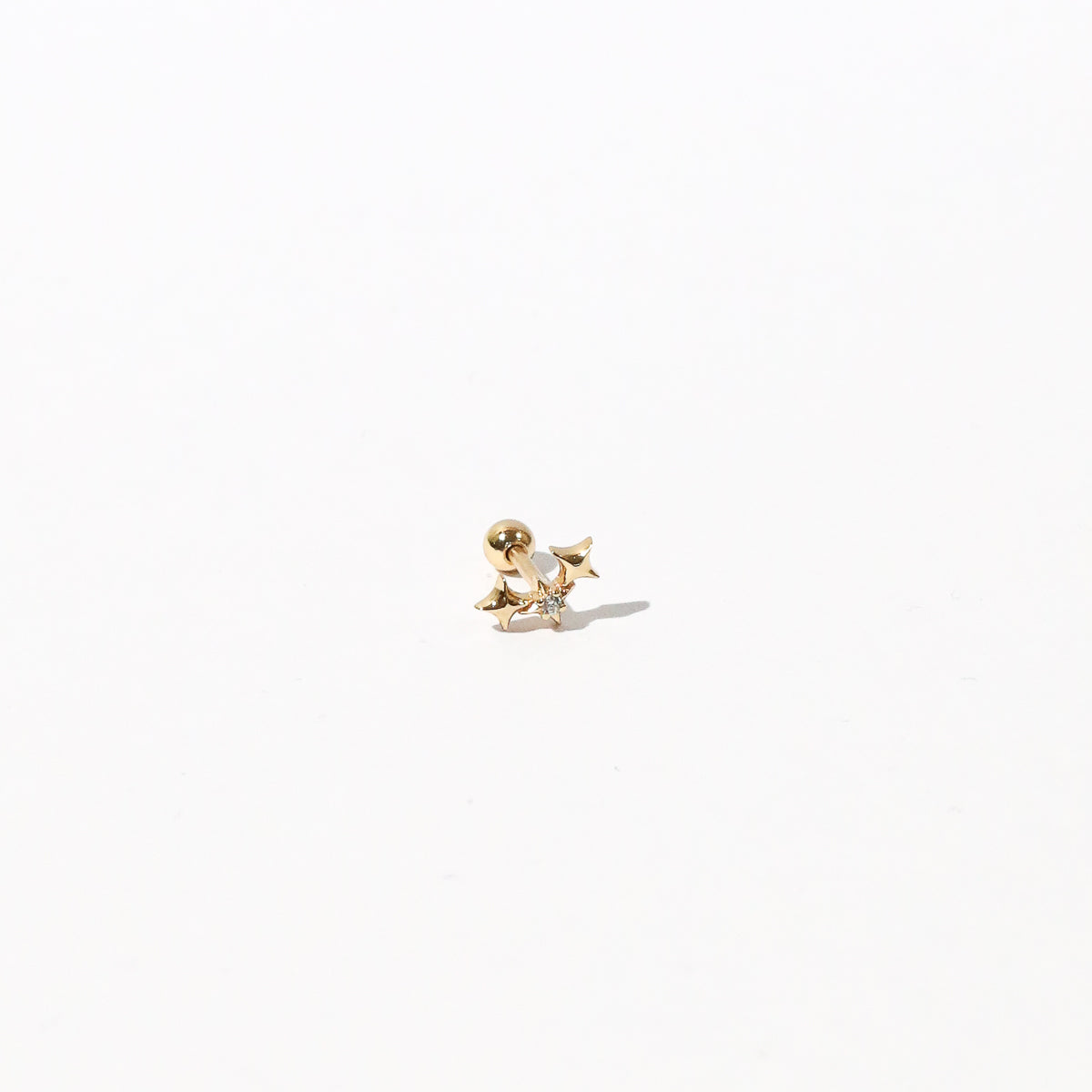 Cosmic Star Gold Curved Barbell | Astrid & Miyu Earrings