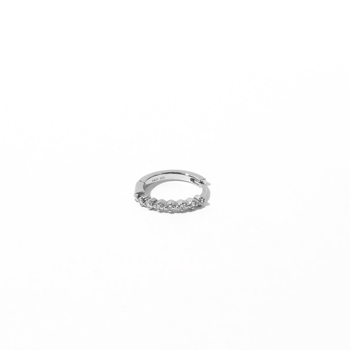 Illume Crystal 11.5mm Hoop in Silver flatlay