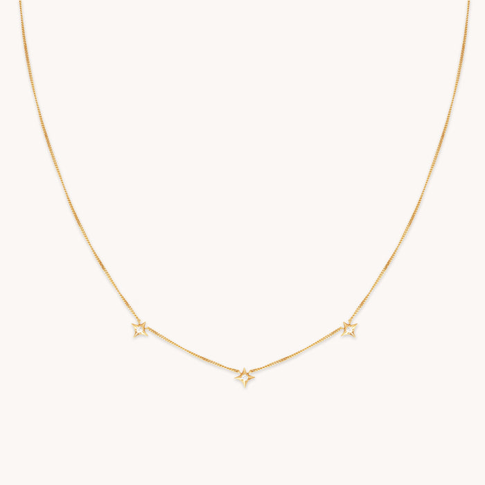 Cosmic Star Charm Necklace in Gold
